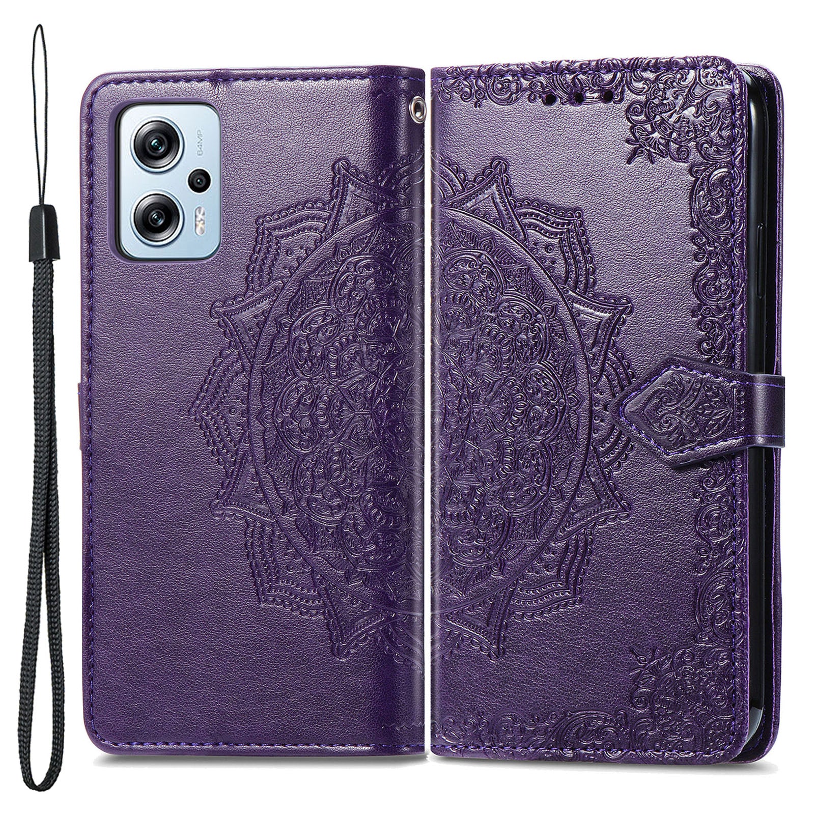 For Xiaomi Redmi Note 11T Pro 5G Note 11T Pro 5G Note 12T Pro 5G Poco X4 GT 5G Redmi K50i 5G PU Leather Phone Case Embossed Mandala Pattern Wallet Stand Magnetic Protective Cover with Strap For Xiaomi Redmi Note 11T Pro 5G Note 11T Pro 5G Note 12T Pro 5G Poco X4 GT 5G Redmi K50i 5G PU Leather Phone Case Embossed Mandala Pattern Wallet Stand Magnetic Protective Cover with Strap